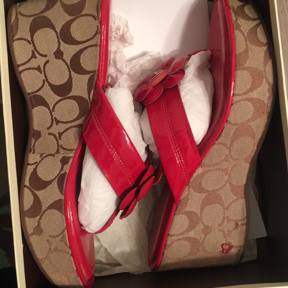 Coach wedge sandals